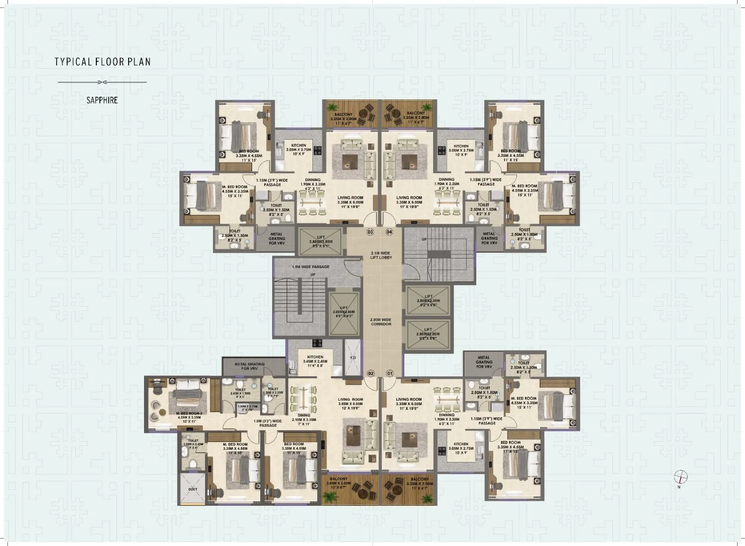 TYPICAL FLOOR PLAN SAPPHIRE